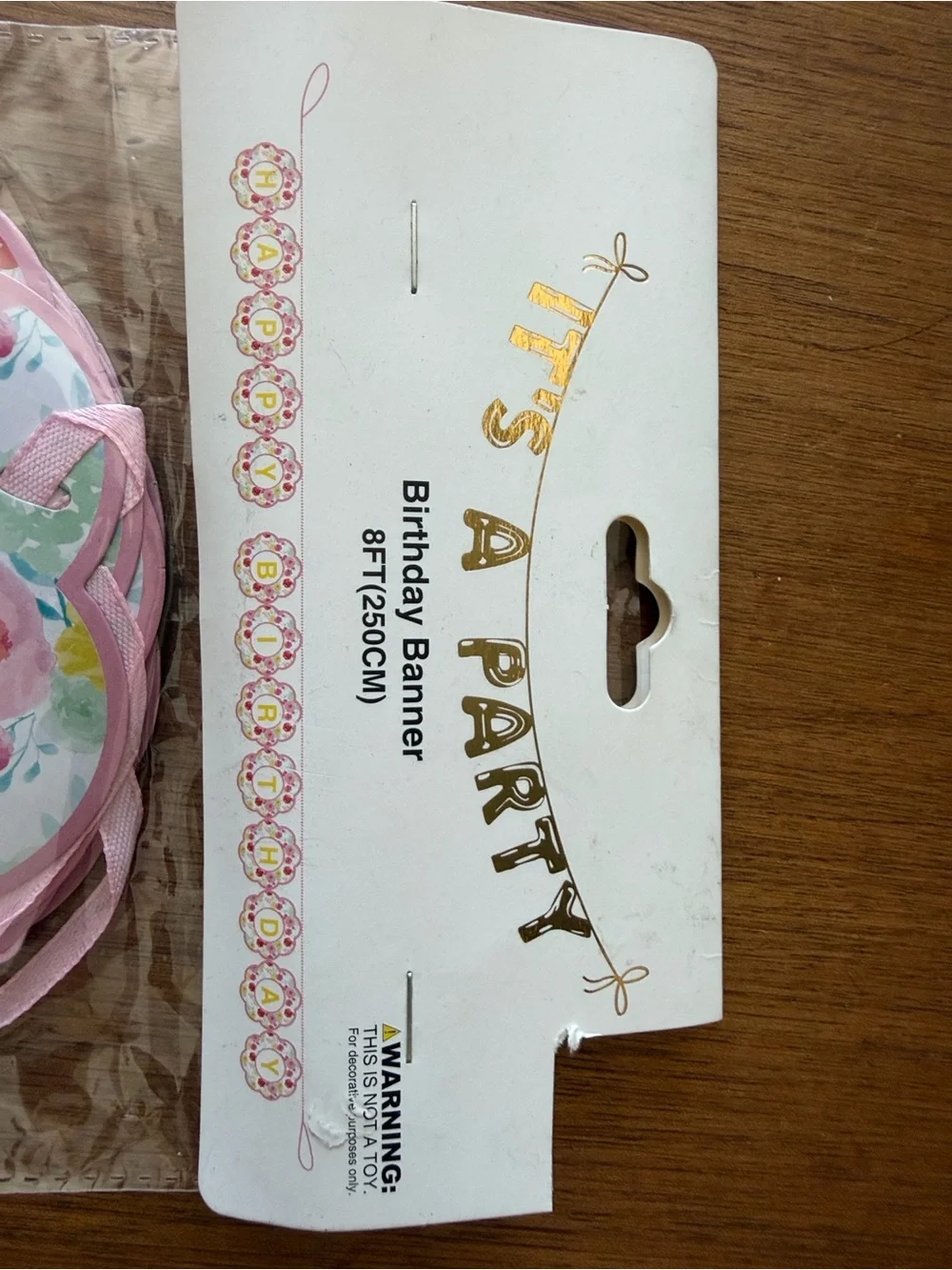 Hobby Lobby Floral Pink Gold 'H' Birthday Banner
